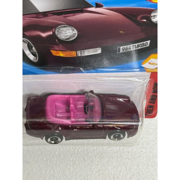Hot Wheels 2025 Porsche 911 Turbo Cabriolet Burgundy Then & Now New - Picture 4 of 5